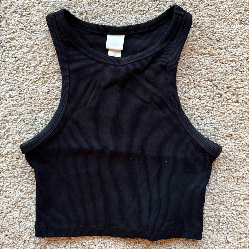 H&M Black high neck tank top